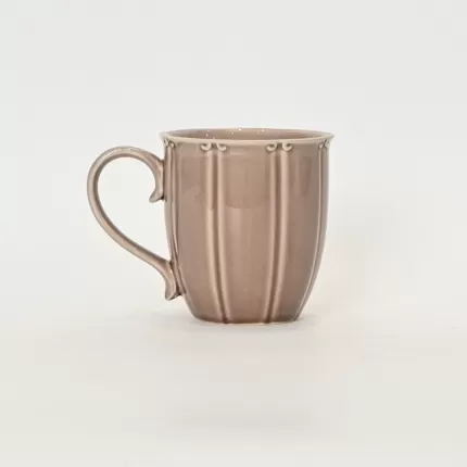 Light grey purple Curly Leaf Emboss Mug