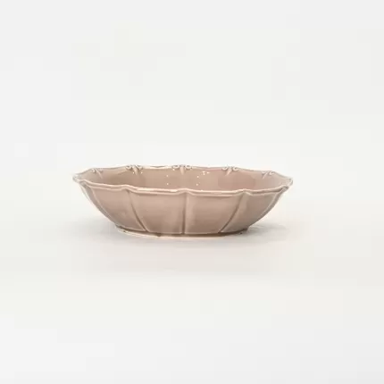 Light grey purple Curly Leaf Emboss bowl