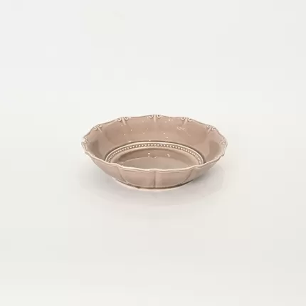 Light grey purple Curly Leaf Emboss bowl