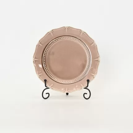 Light grey purple Curly Leaf Emboss plate