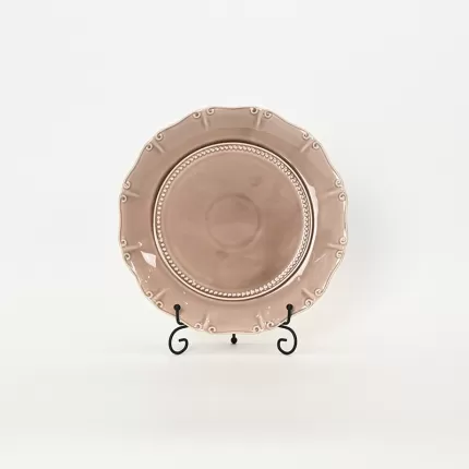 Light grey purple Curly Leaf Emboss plate