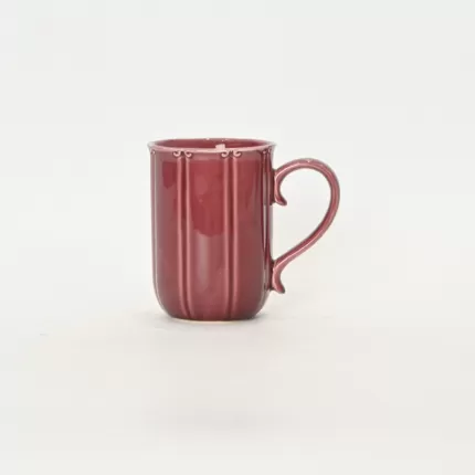 Dark plum purple Curly Leaf Emboss Mug