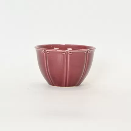 Dark plum purple Curly Leaf Emboss Bowl