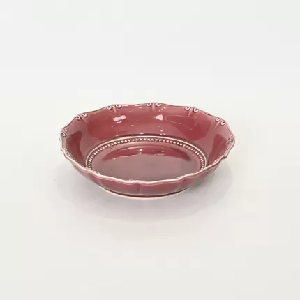 Dark plum purple Curly Leaf Emboss Plate