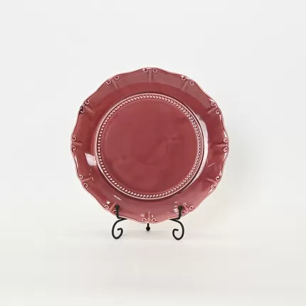 Dark plum purple Curly Leaf Emboss Plate