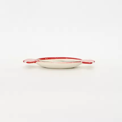 Candy series Striped Candy Plate - red