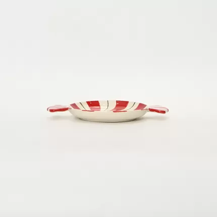 Candy series Striped Candy Plate - red
