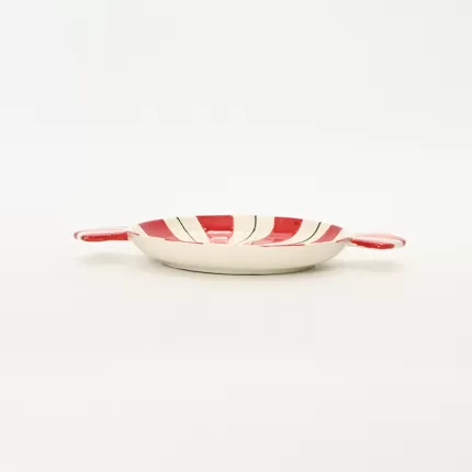 Candy series Striped Candy Plate - red