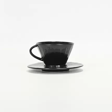 Vertical Stripe Cup and Saucer - white