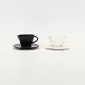 Vertical Stripe Cup and Saucer - black