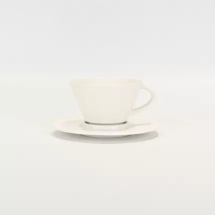 Vertical Stripe Cup and Saucer - black
