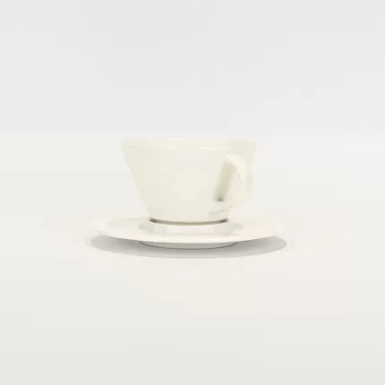 Vertical Stripe Cup and Saucer - black