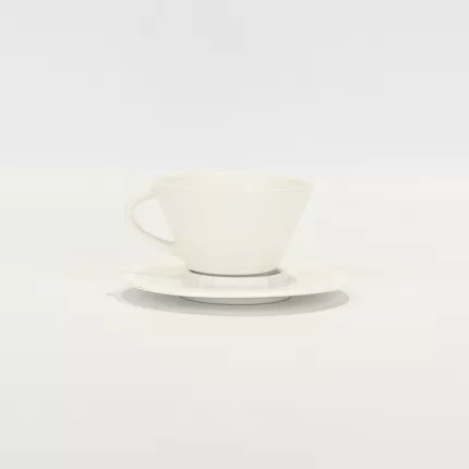Vertical Stripe Cup and Saucer - black