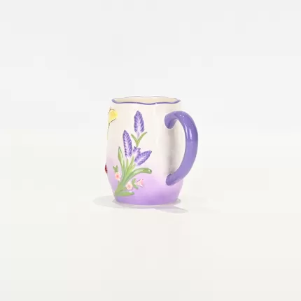 Gradient Pastoral Embossed Mug-purple