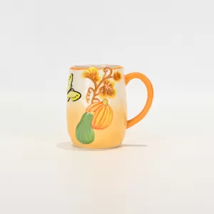 Gradient Pastoral Embossed Mug-orange