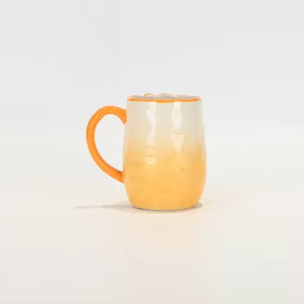 Gradient Pastoral Embossed Mug-orange