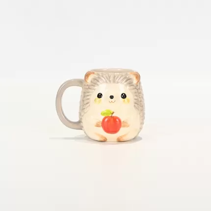 Apple Hedgehog Mug - grey