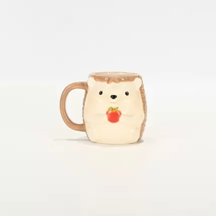 Apple Hedgehog Mug - brown