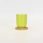 Green Cup with Wooden Coaster