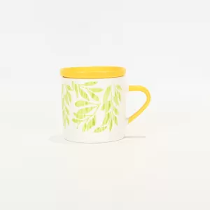 Green Foliage Mug with Lid