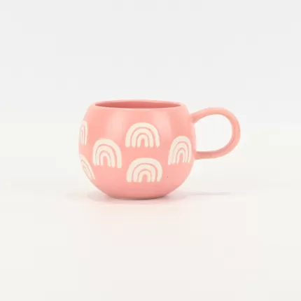 Rainbow Spherical Mug-leather pink