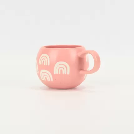 Rainbow Spherical Mug-leather pink