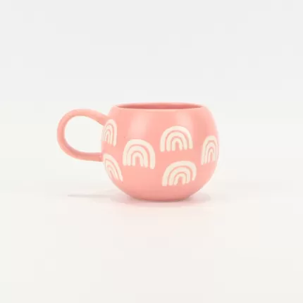 Rainbow Spherical Mug-leather pink