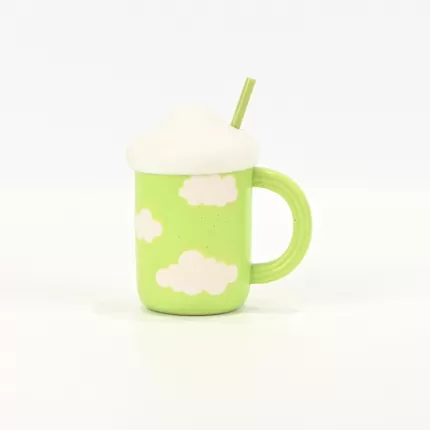 Cloud Mug with Straw-green