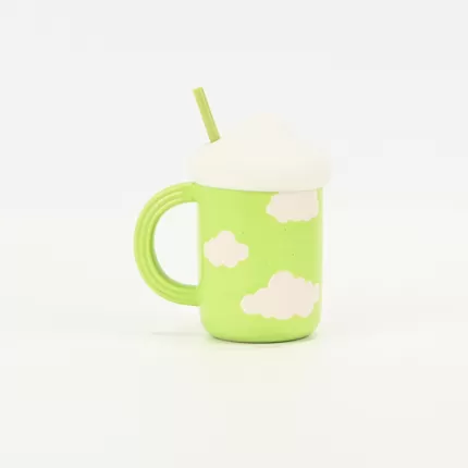 Cloud Mug with Straw-green