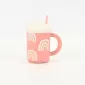 Cloud Mug with Straw-leather pink