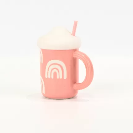 Cloud Mug with Straw-leather pink