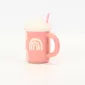 Cloud Mug with Straw-leather pink