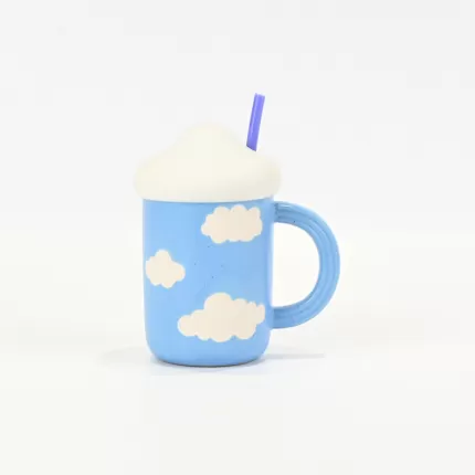 Cloud Mug with Straw-blue
