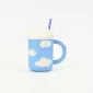Cloud Mug with Straw-blue
