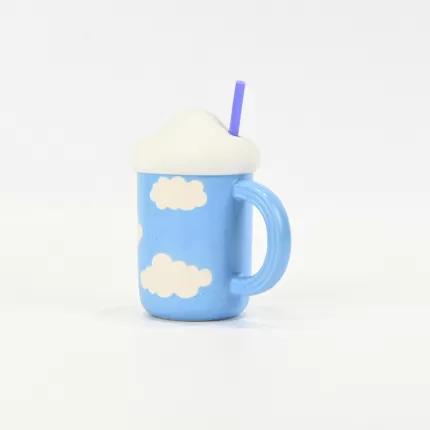 Cloud Mug with Straw-blue
