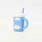 Cloud Mug with Straw-blue