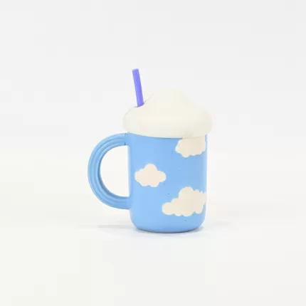 Cloud Mug with Straw-blue