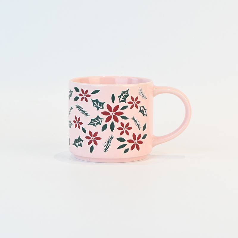 Christmas Plants Mug-pink