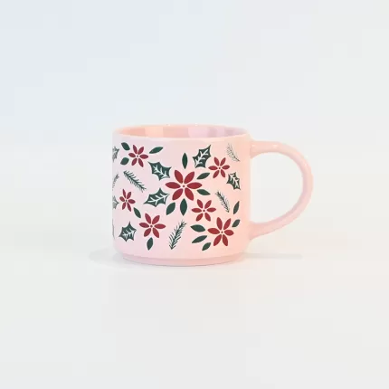 Christmas Plants Mug-pink
