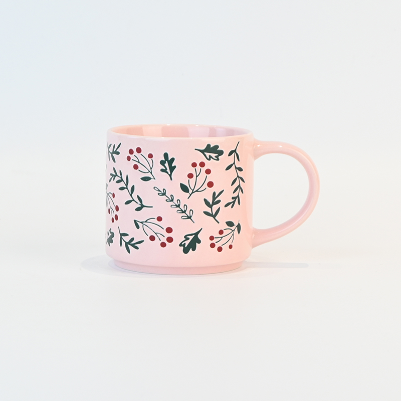 Christmas Plants Mug-pink