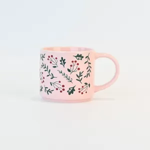 Christmas Plants Mug-pink