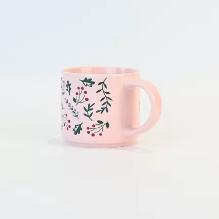 Christmas Plants Mug-pink