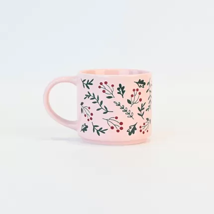 Christmas Plants Mug-pink