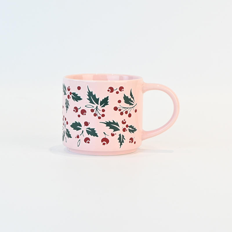 Christmas Plants Mug-pink