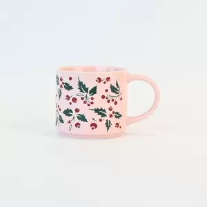 Christmas Plants Mug-pink