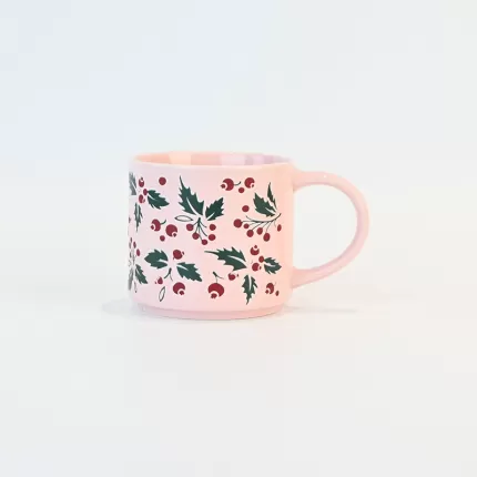 Christmas Plants Mug-pink