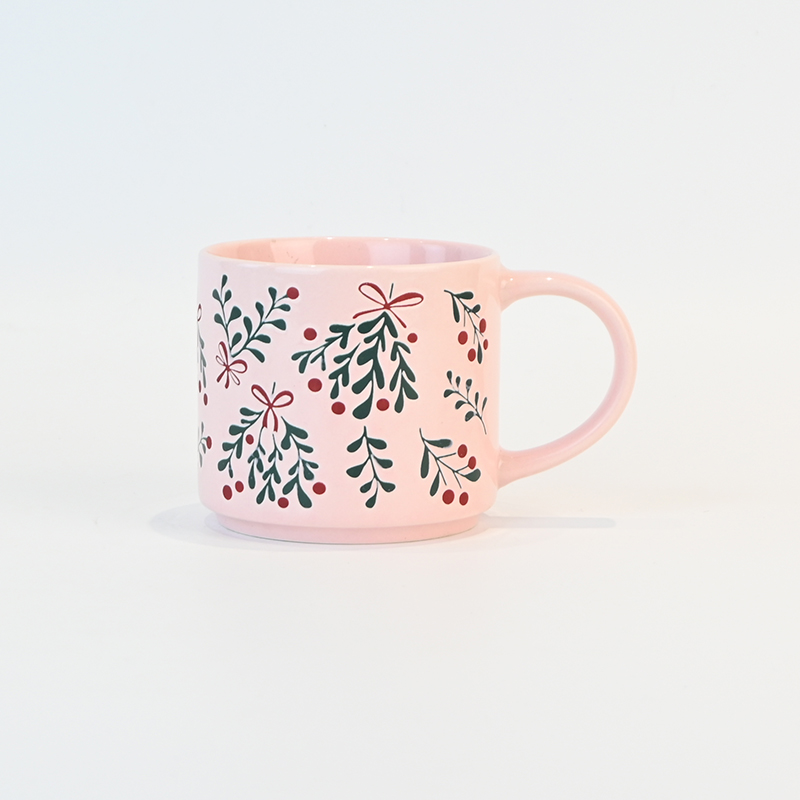 Christmas Plants Mug-pink