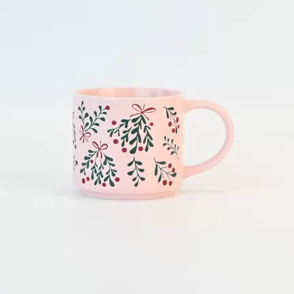 Christmas Plants Mug-pink