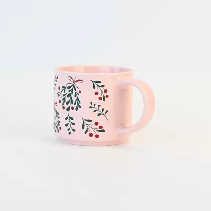 Christmas Plants Mug-pink