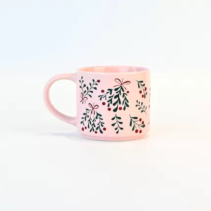 Christmas Plants Mug-pink